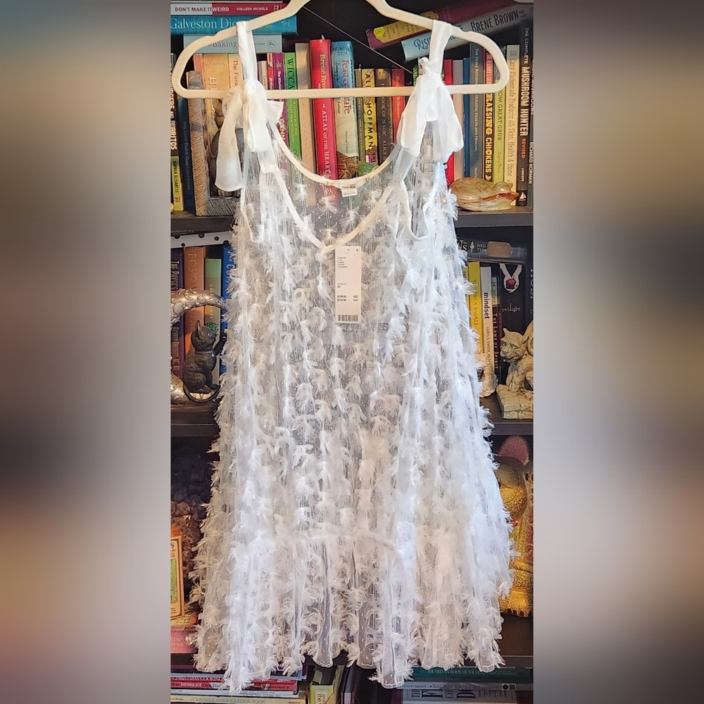 NWT - Kimchi Blue Brenda Sheer Bow Mini Dress Urban Outfitters
